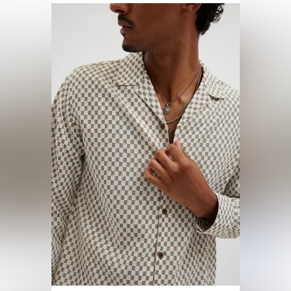 Raga Man NWT Men’s Checkered Long Sleeve Button Down Dress Shirt Medium